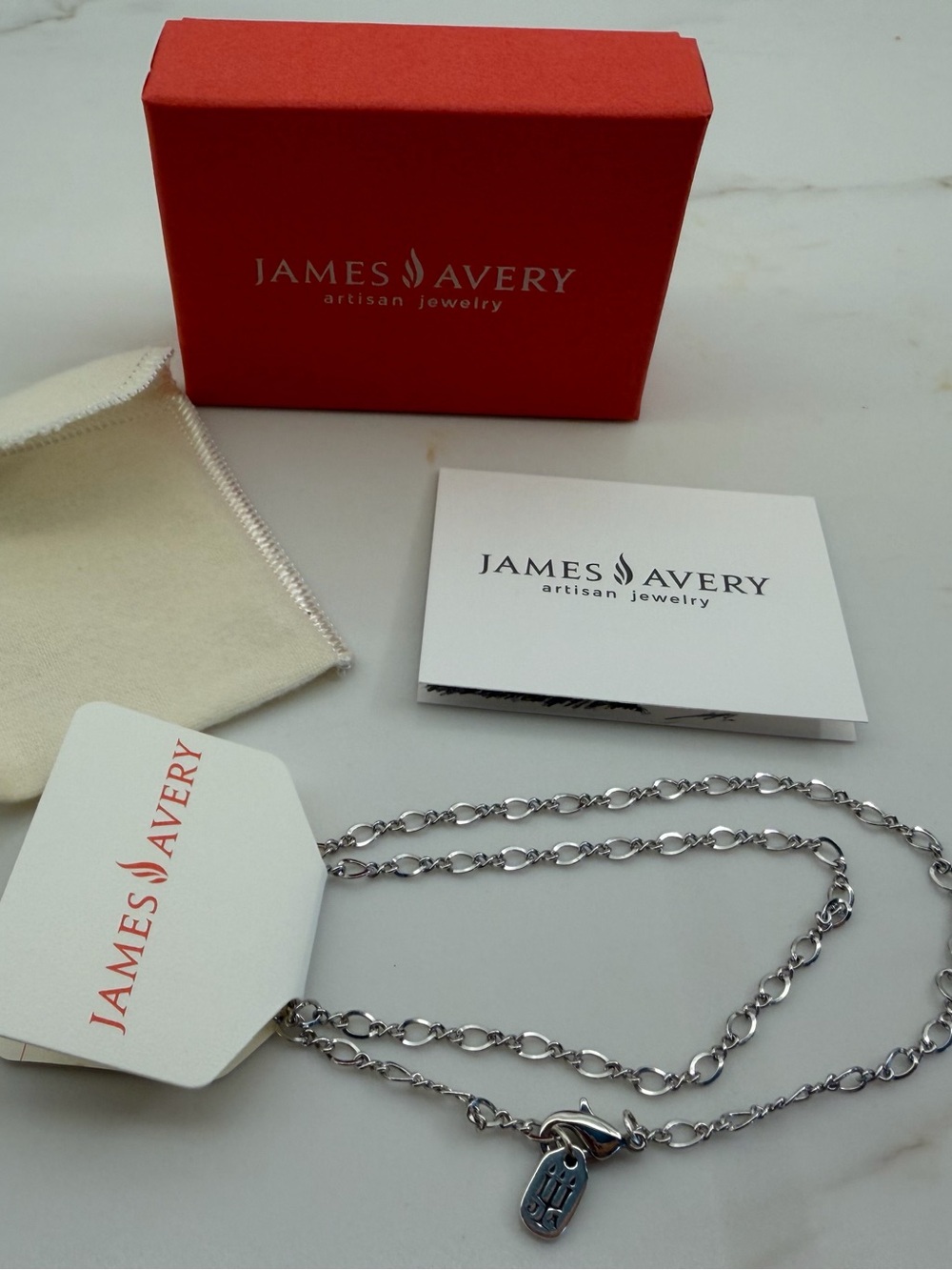 James Avery Medium Twist Charm Necklace New .925 20 inches